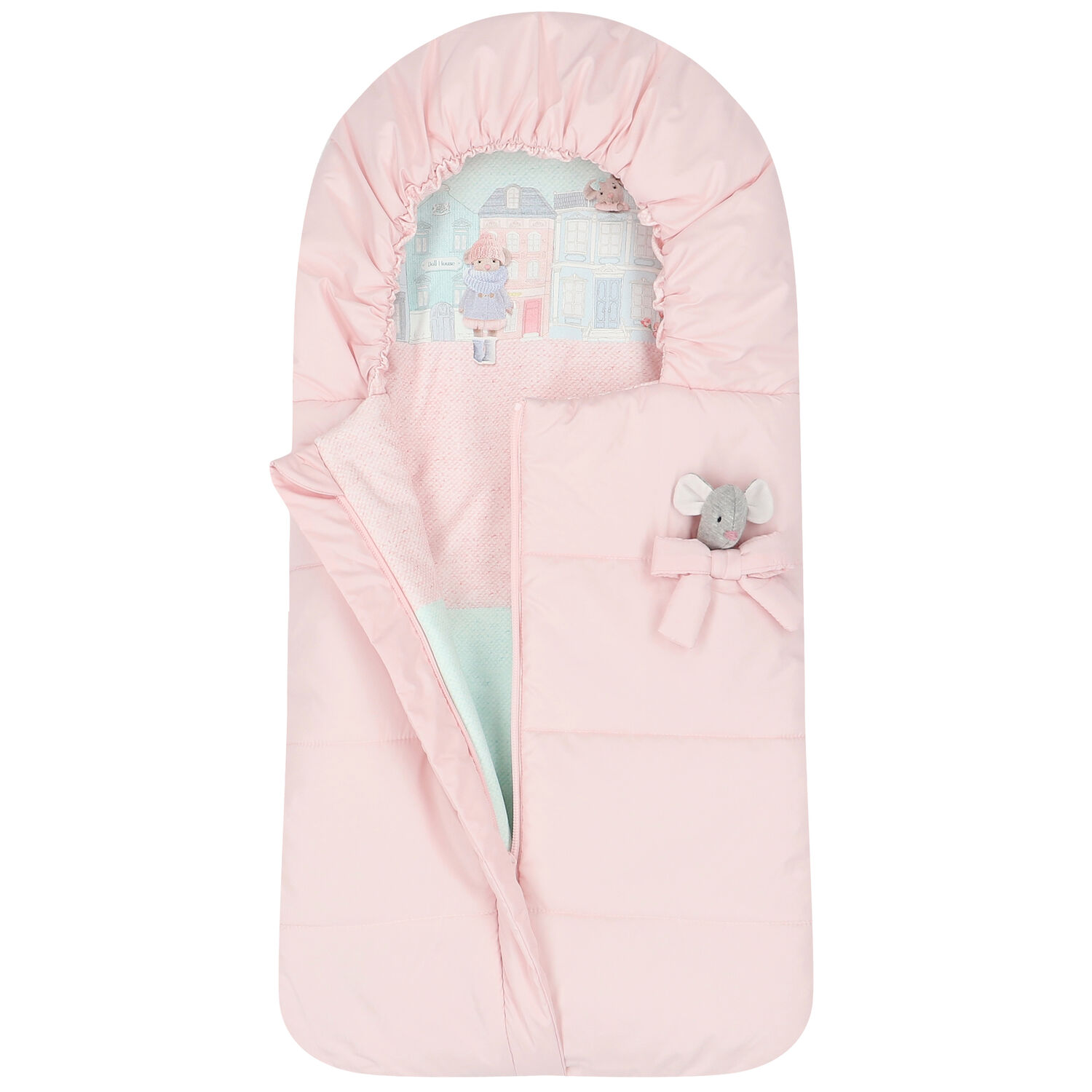 Baby Girls Pink Mouse Padded Nest, 1, hi-res